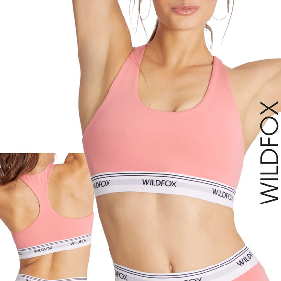 Wildfox Crystal Pose Pink Medium Impact Ava Racerback Sports Bra NWT Small - Picture 1 of 12